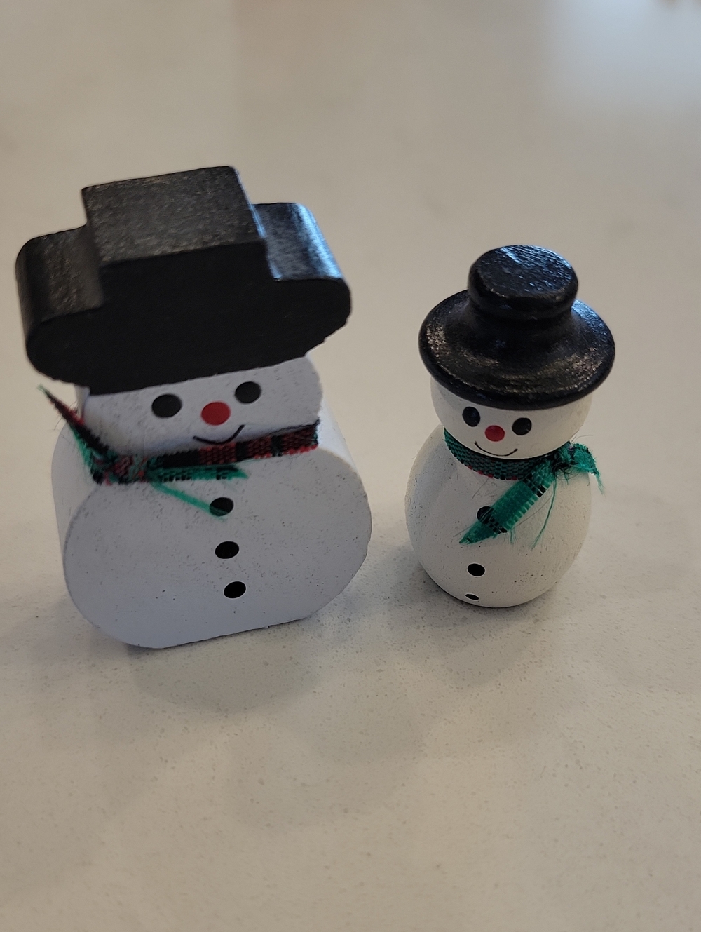 Vintage Minature Wood Snowmen